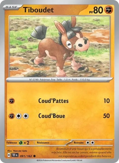 Carte Pokémon Tiboudet 091/162, extension Forces Temporelles