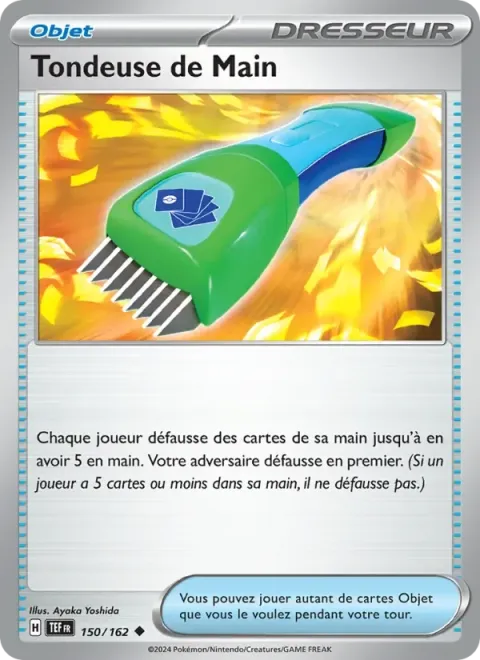 Carte Pokémon Tondeuse de Main 150/162, extension Forces Temporelles