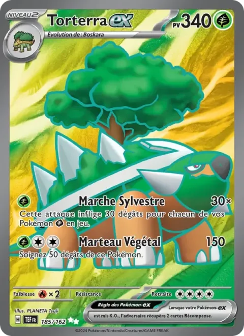 Carte Pokémon Torterra-ex 185/162, extension Forces Temporelles