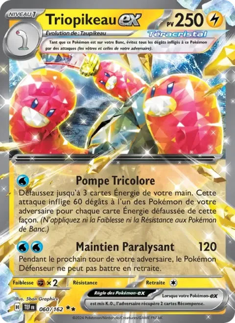 Carte Pokémon Triopikeau-ex 060/162, extension Forces Temporelles