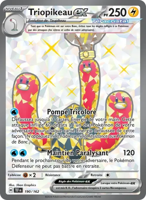 Carte Pokémon Triopikeau-ex 190/162, extension Forces Temporelles