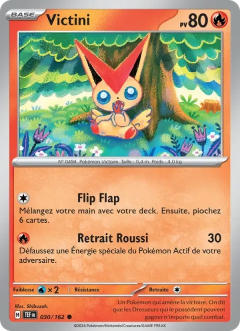 Carte Pokémon Victini 030/162, extension Forces Temporelles
