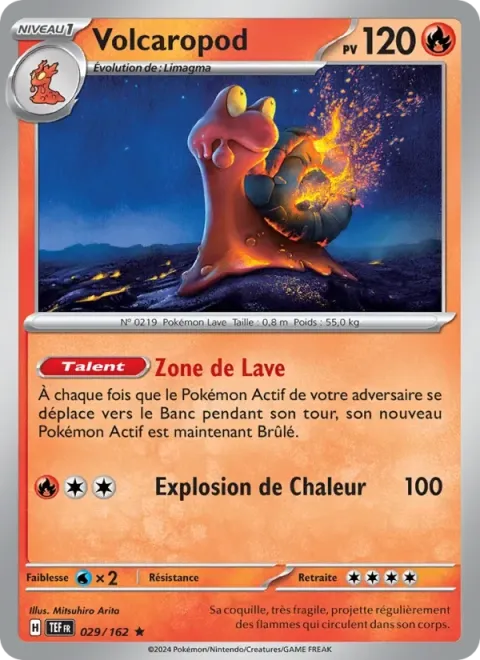 Carte Pokémon Volcaropod 029/162, extension Forces Temporelles