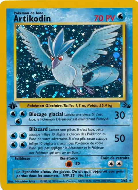 Carte Pokémon Artikodin 002/062, extension Fossile
