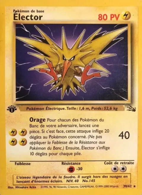 Carte Pokémon Élector 030/062, extension Fossile