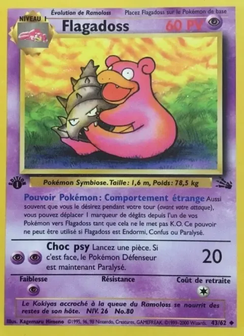 Carte Pokémon Flagadoss 043/062, extension Fossile