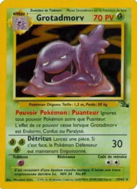Carte Pokémon Grotadmorv 013/062, extension Fossile