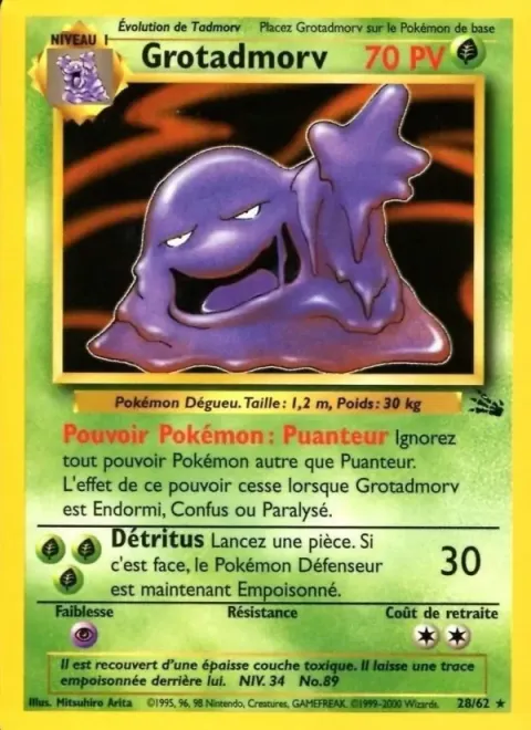 Carte Pokémon Grotadmorv 028/062, extension Fossile