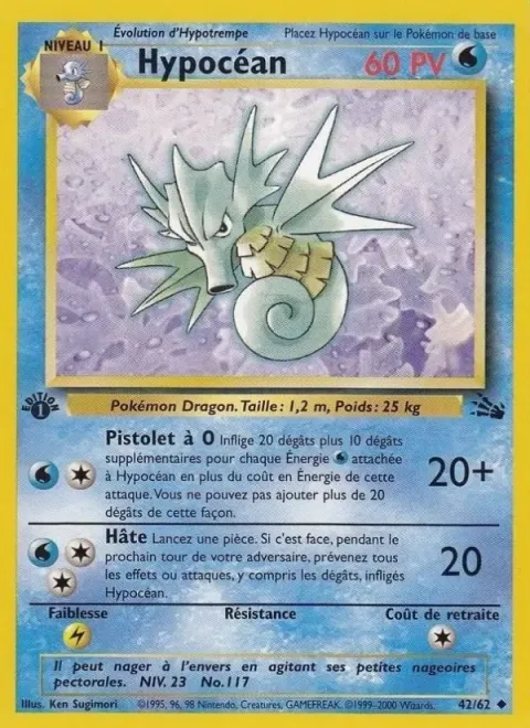 Carte Pokémon Hypocéan 042/062, extension Fossile