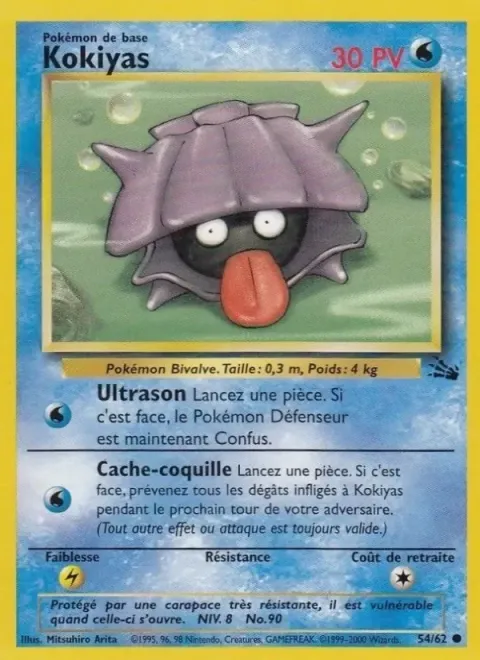 Carte Pokémon Kokiyas 054/062, extension Fossile