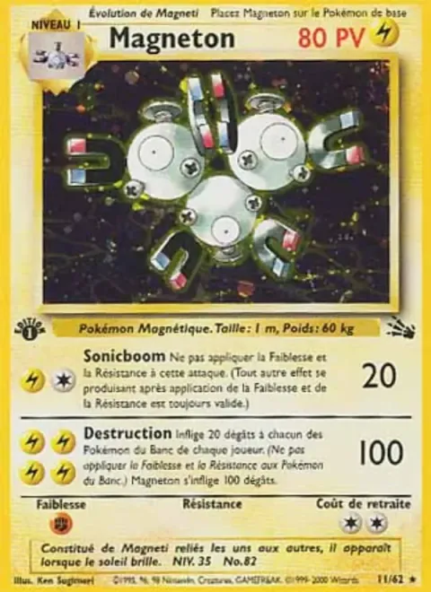 Carte Pokémon Magnéton 011/062, extension Fossile