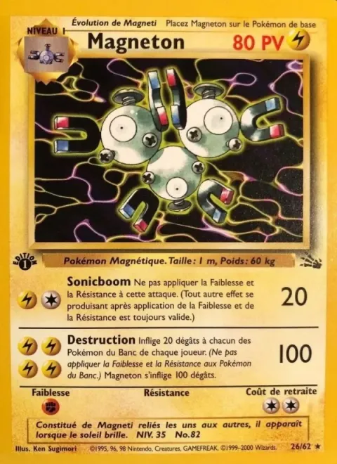 Carte Pokémon Magnéton 026/062, extension Fossile