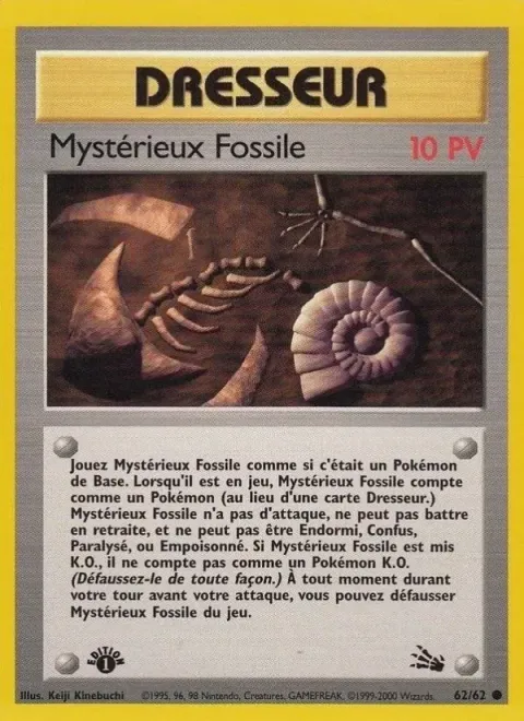 Carte Pokémon Mystérieux Fossile 062/062, extension Fossile