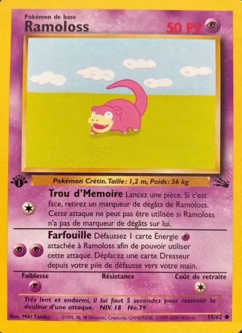 Carte Pokémon Ramoloss 055/062, extension Fossile
