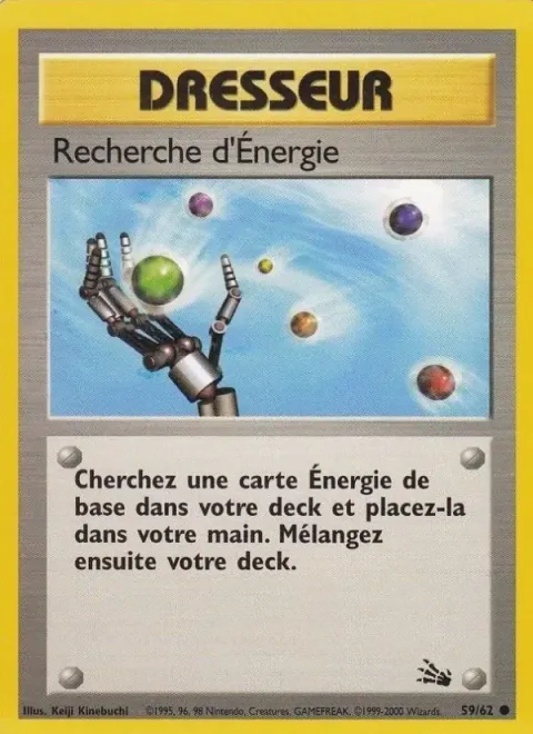 Carte Pokémon Recherche d’Énergie 059/062, extension Fossile