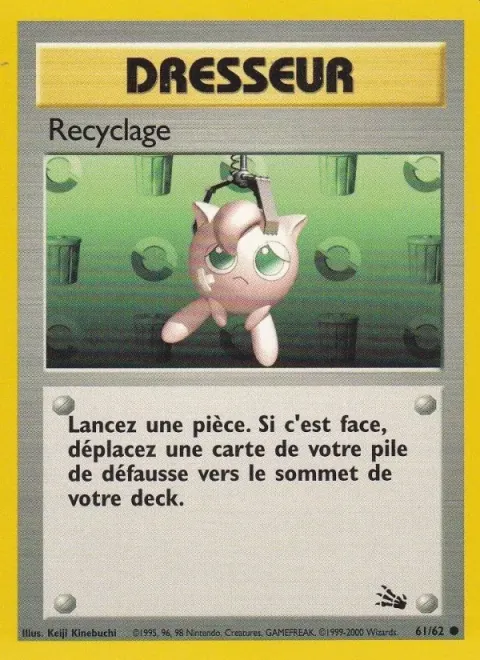 Carte Pokémon Recyclage 061/062, extension Fossile