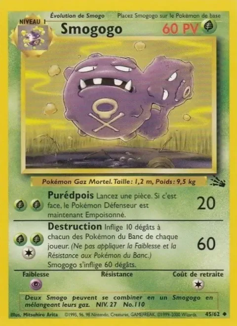 Carte Pokémon Smogogo 045/062, extension Fossile