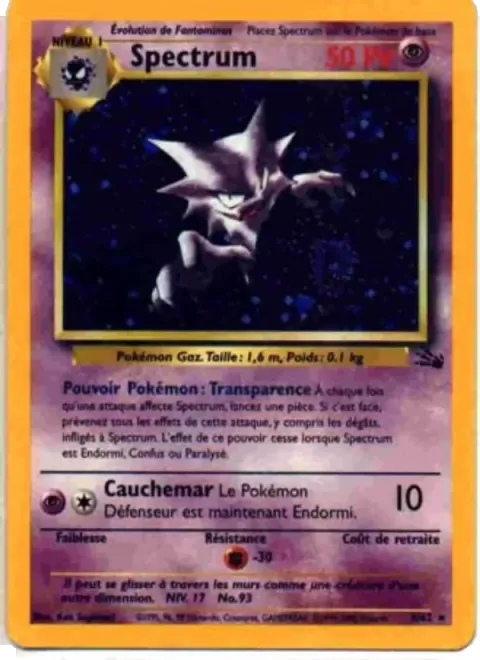 Carte Pokémon Spectrum 006/062, extension Fossile
