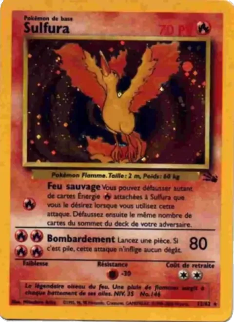 Carte Pokémon Sulfura 012/062, extension Fossile