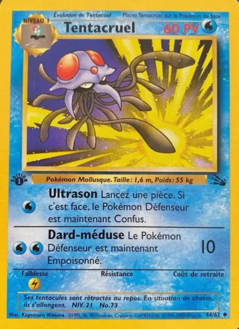 Carte Pokémon Tentacruel 044/062, extension Fossile