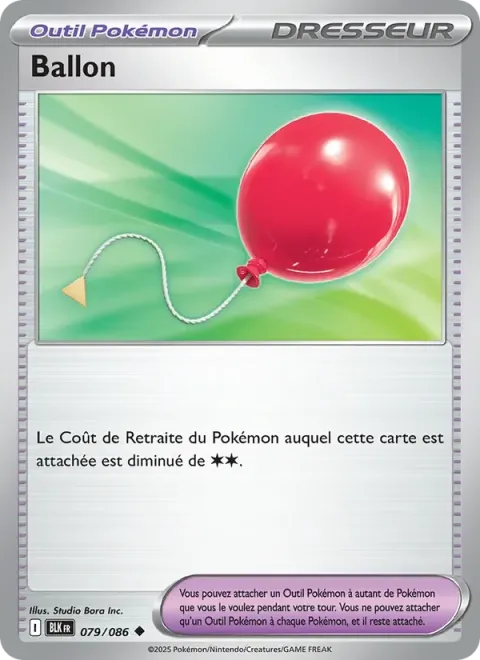 Carte Pokémon Ballon 079/086, extension Foudre Noire