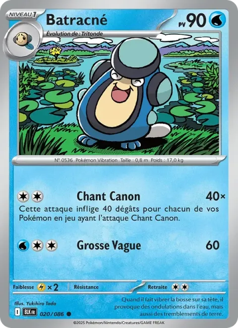 Carte Pokémon Batracné 020/086, extension Foudre Noire