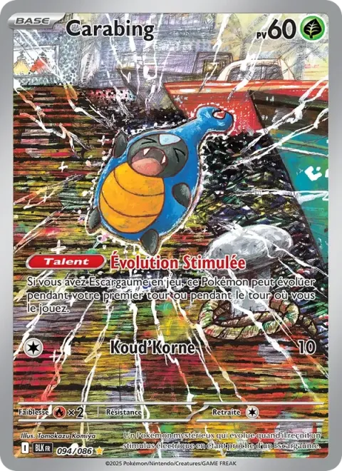 Carte Pokémon Carabing 094/086, extension Foudre Noire