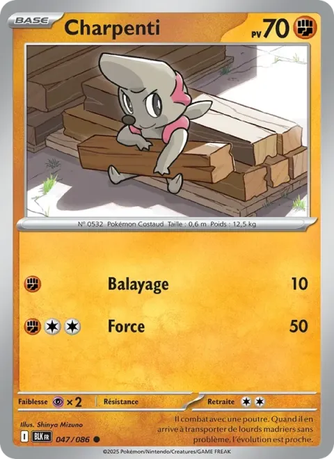 Carte Pokémon Charpenti 047/086, extension Foudre Noire