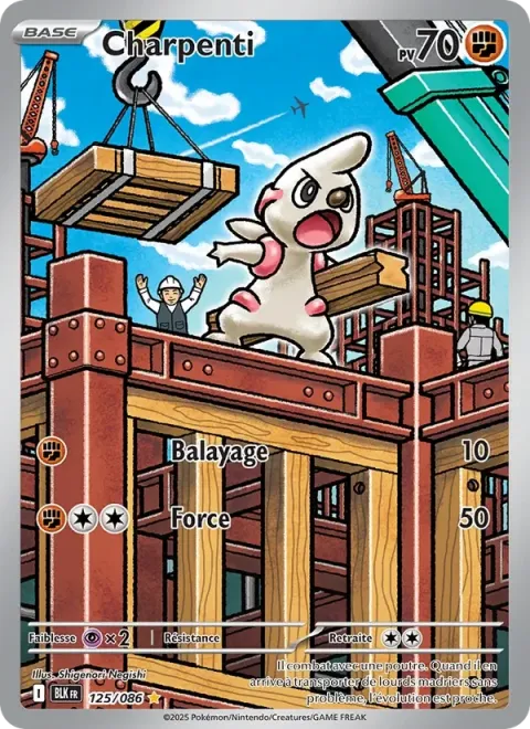 Carte Pokémon Charpenti 125/086, extension Foudre Noire