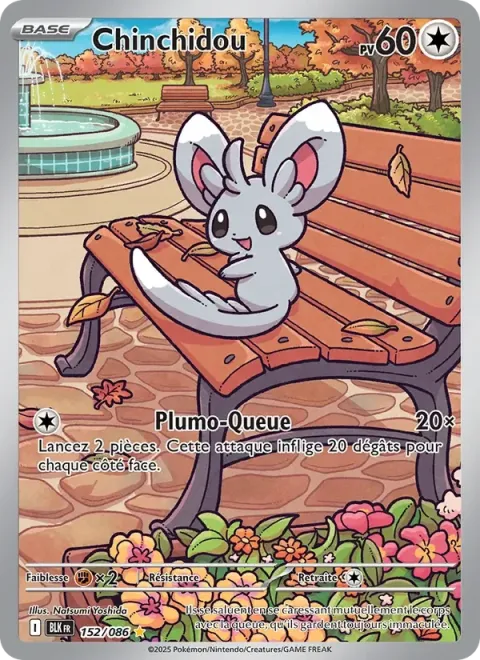 Carte Pokémon Chinchidou 152/086, extension Foudre Noire