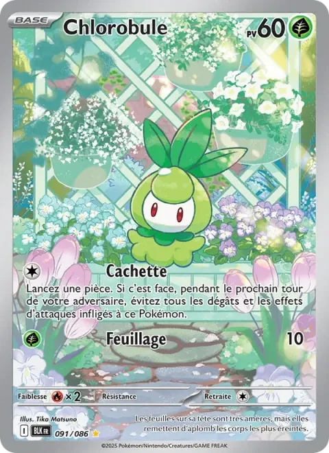 Carte Pokémon Chlorobule 091/086, extension Foudre Noire