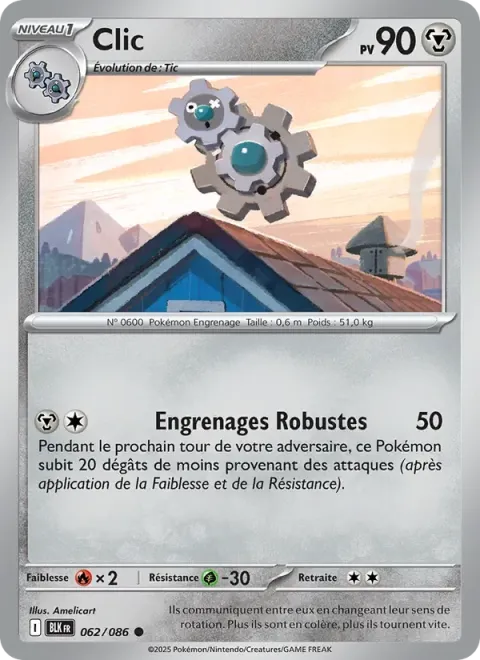 Carte Pokémon Clic 062/086, extension Foudre Noire
