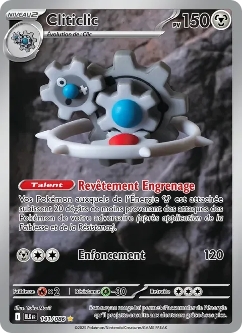 Carte Pokémon Cliticlic 141/086, extension Foudre Noire