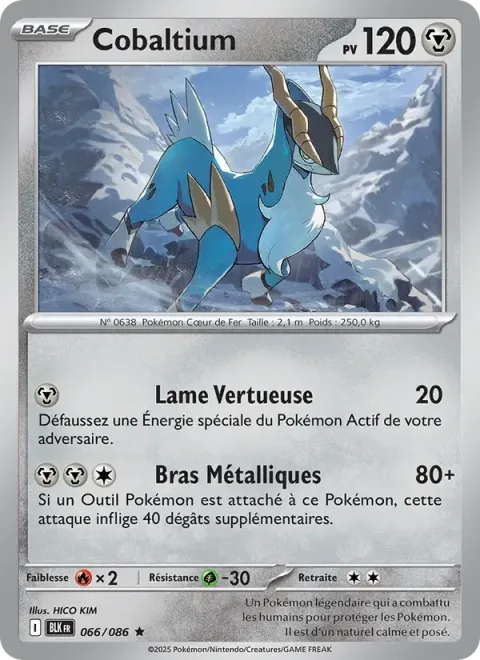 Carte Pokémon Cobaltium 066/086, extension Foudre Noire