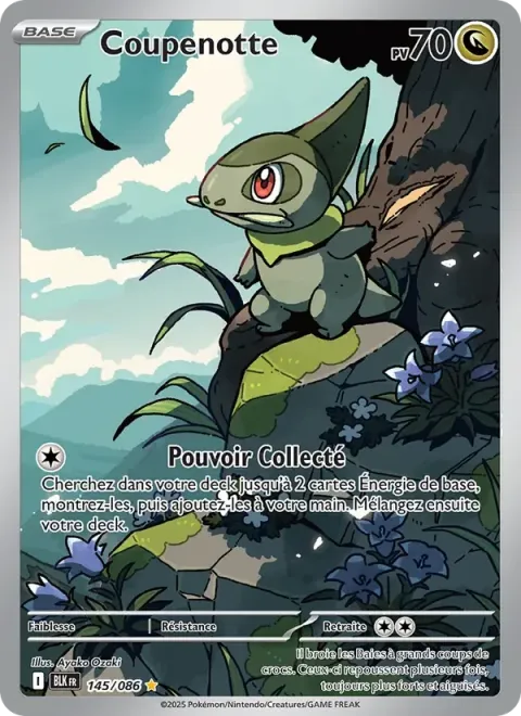 Carte Pokémon Coupenotte 145/086, extension Foudre Noire