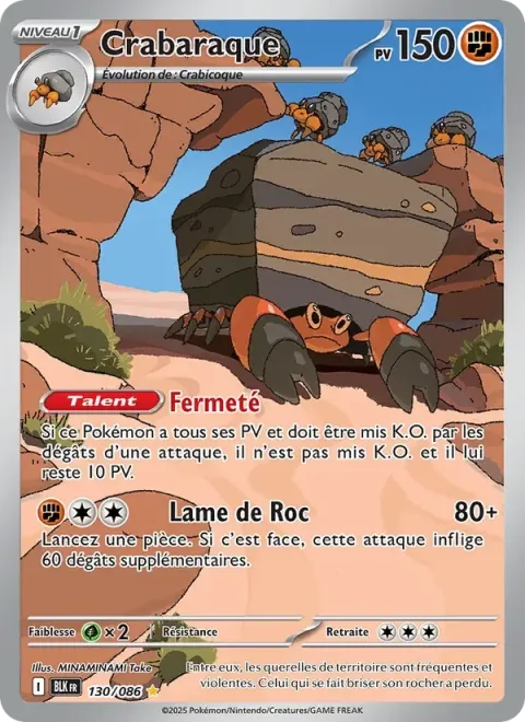 Carte Pokémon Crabaraque 130/086, extension Foudre Noire