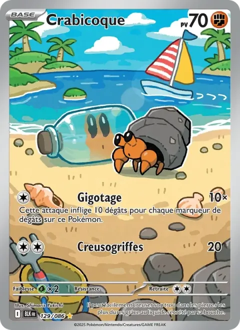 Carte Pokémon Crabicoque 129/086, extension Foudre Noire