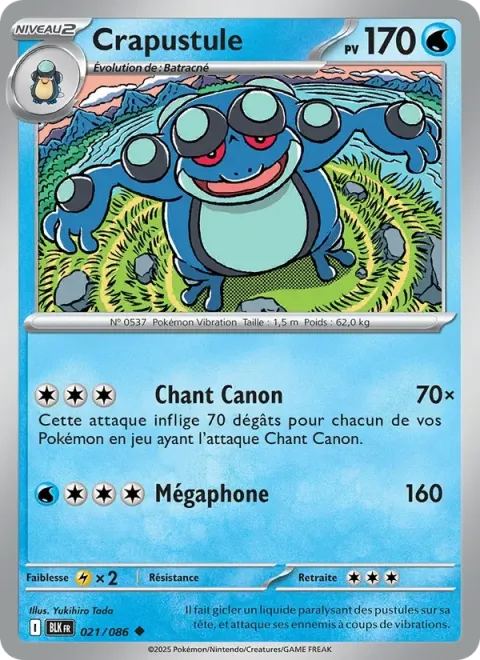Carte Pokémon Crapustule 021/086, extension Foudre Noire