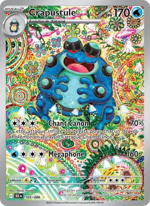 Carte Pokémon Crapustule 105/086, extension Foudre Noire