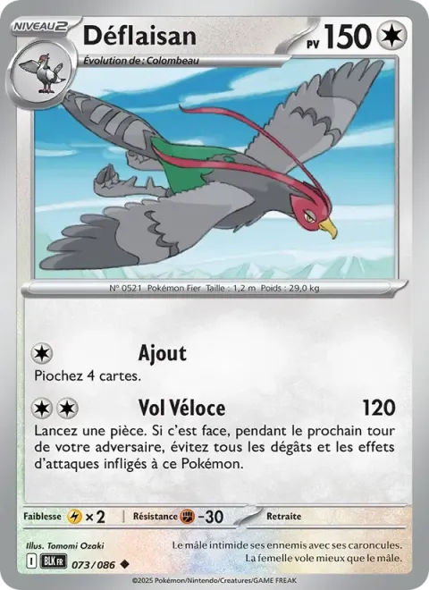 Carte Pokémon Déflaisan 073/086, extension Foudre Noire