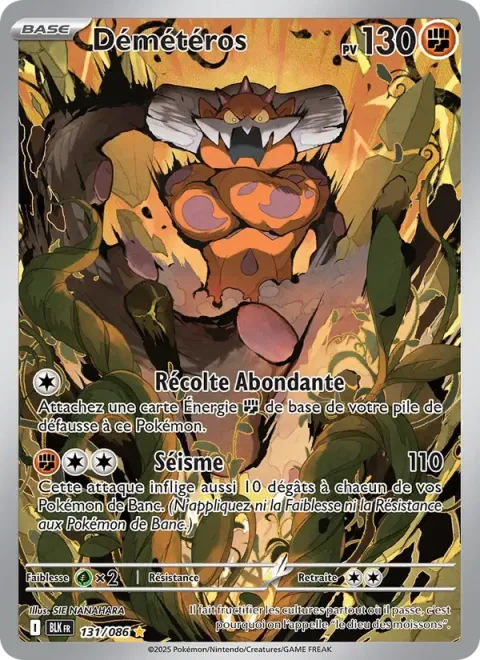Carte Pokémon Démétéros 131/086, extension Foudre Noire