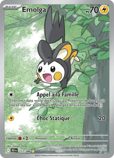 Carte Pokémon Emolga 112/086, extension Foudre Noire
