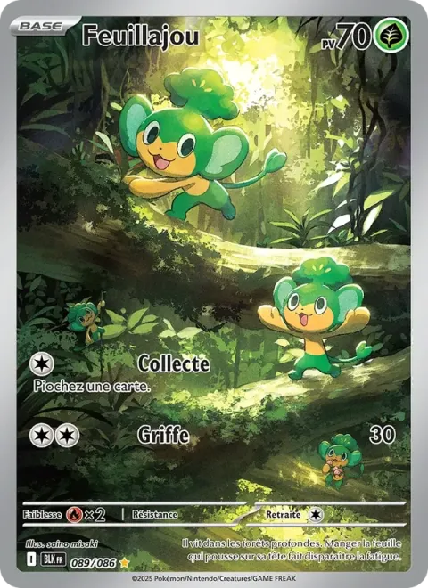 Carte Pokémon Feuillajou 089/086, extension Foudre Noire