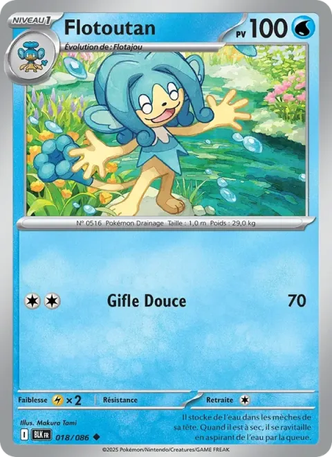 Carte Pokémon Flotoutan 018/086, extension Foudre Noire