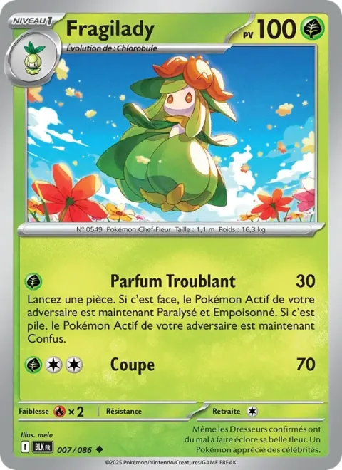 Carte Pokémon Fragilady 007/086, extension Foudre Noire