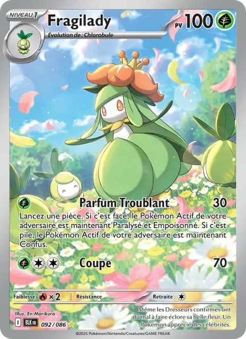 Carte Pokémon Fragilady 092/086, extension Foudre Noire