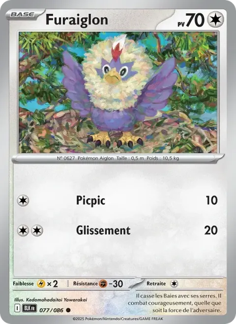 Carte Pokémon Furaiglon 077/086, extension Foudre Noire