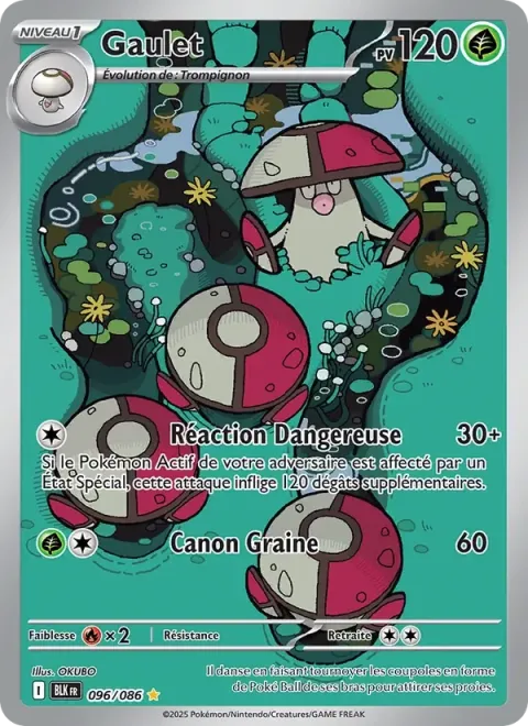 Carte Pokémon Gaulet 096/086, extension Foudre Noire
