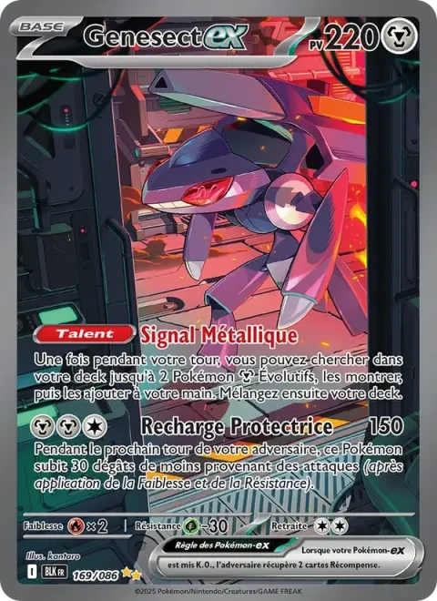 Carte Pokémon Genesect-ex 169/086, extension Foudre Noire
