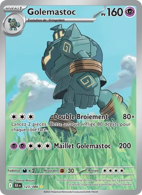 Carte Pokémon Golemastoc 123/086, extension Foudre Noire